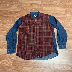 Vintage Mo Betta Men’s Western Shirt Size 16x35 Denim Flannel 90’s Made In USA